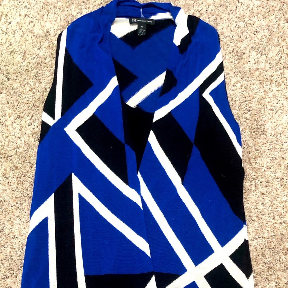 INC Blue White Black Sleeveless Sweater Blouse/Dress